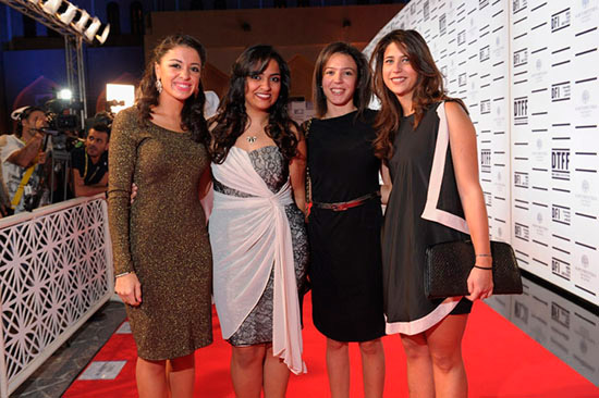 Las 4 orgullosas directoras de “Lyrics Revolt”: Rana Khaled Al Khatib, Shannon Farhoud, Ashlene Ramadan and Melanie Fridgant, en el DTFF